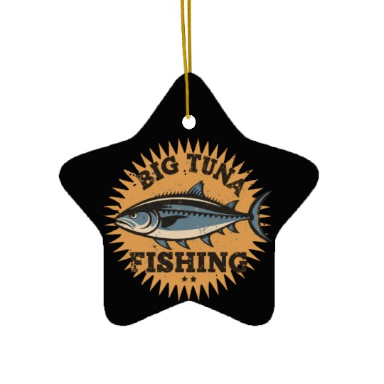 Big Tuna Fishing Vintage Design Ceramic Ornaments