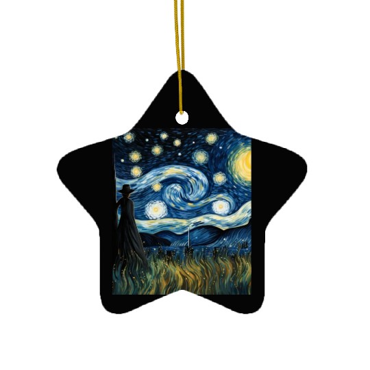 Gardener's Starry Night Ceramic Ornaments Van Gogh Inspired