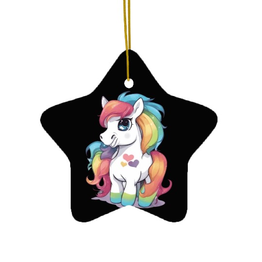 Rainbow Baby Pony Ceramic Ornaments