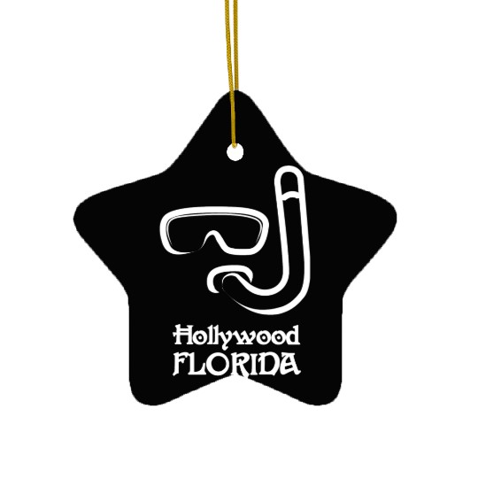Hollywood Florida Snorkel Souvenirs Gifts Vacation Ceramic Ornaments