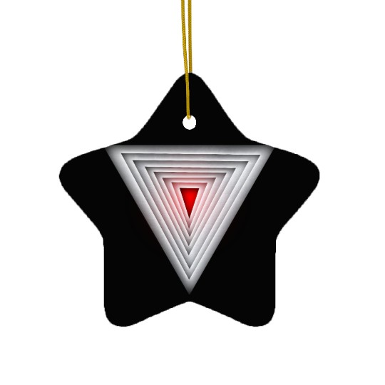 Glowing Red Triangle Ceramic Ornaments