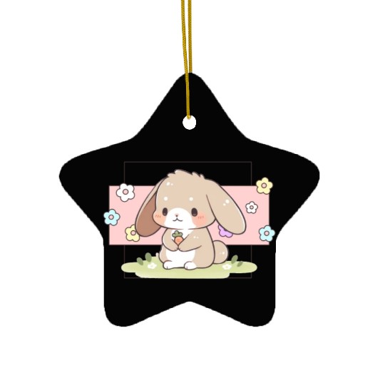 Kawaii Bunny Pastel Sweet Chibi Bunny Cute Aesthet Ceramic Ornaments