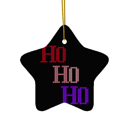 HO HO HO MERRY CHRISTMAS KNITTED STYLE Ceramic Ornaments