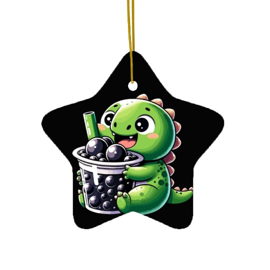 Boba Tea Dragon Kawaii Ceramic Ornaments