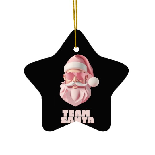 Team Santa Ceramic Ornaments