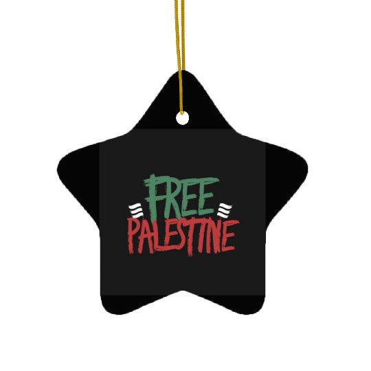 free free Palestine typography 2 Ceramic Ornaments