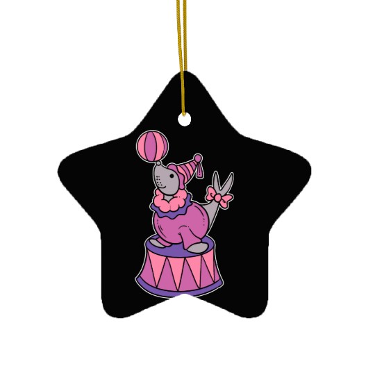 Circus Seal Animal Trainer Gift Ceramic Ornaments