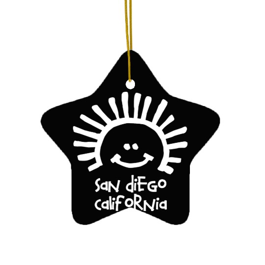 San Diego California Sun Smiley Face Souvenirs Ceramic Ornaments