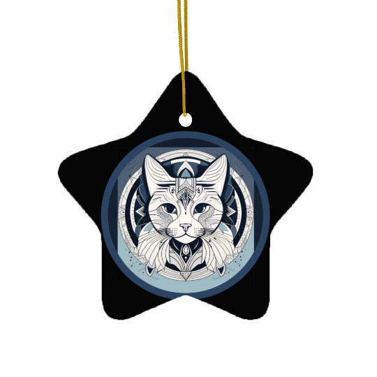 tiger cat Ceramic Ornaments
