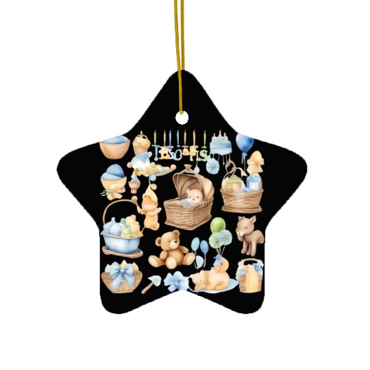 Newborn clipart Ceramic Ornaments