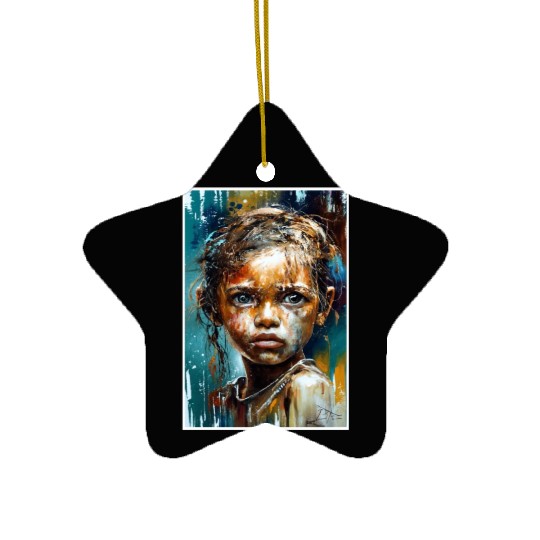 Abstract Sad Girl Unhappy People Sadness Ceramic Ornaments