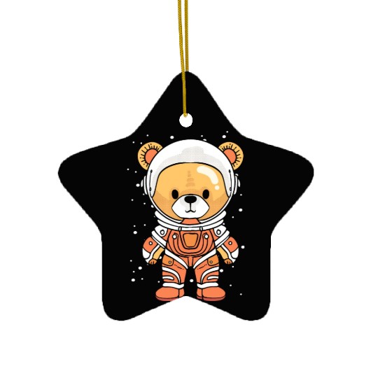 Teddy Bear Astronaut Childish or Child Like Gift Ceramic Ornaments