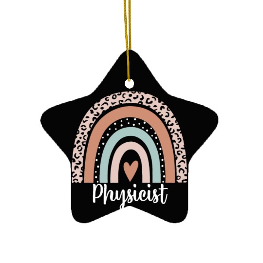 Physicist Rainbow Leopard Funny Physicist Ceramic Ornaments