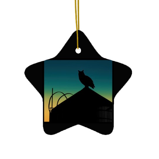 Flaco the Owl on Water Tower - Birder Design Ceramic Ornaments