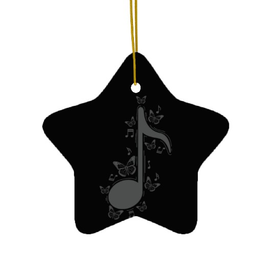 Music Note with Butterflies Music Ceramic Ornaments