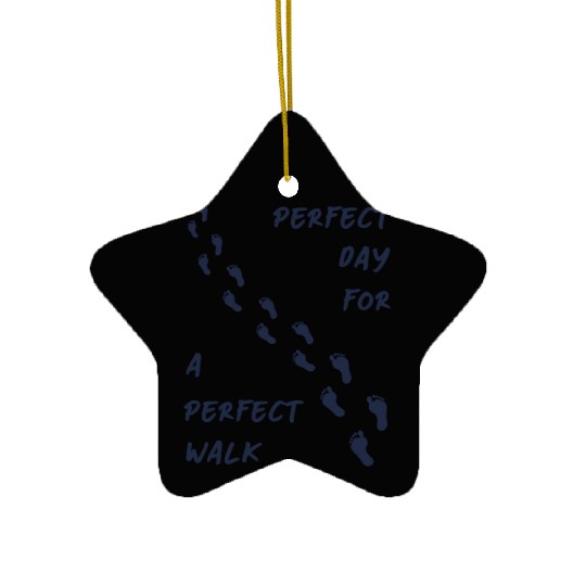 Perfect day perfect walk 2 - Navy Blue Ceramic Ornaments