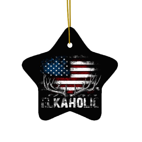 Elk Hunting Elkaholic Hunters Ceramic Ornaments