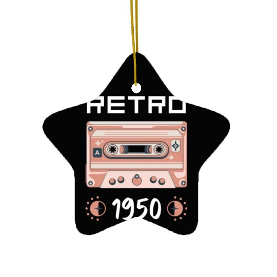 Retro Tape Music Nostalgia Vintage 1950 Ceramic Ornaments