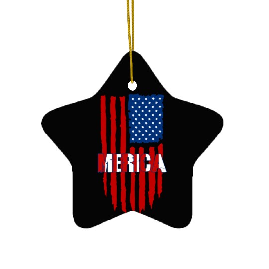 American Flag Merica Ceramic Ornaments