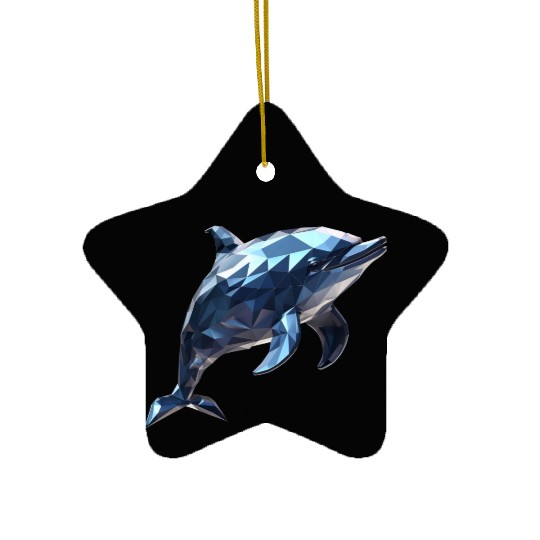 Geometric Style Dolphin Ceramic Ornaments