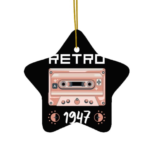 Retro Tape Music Nostalgia Vintage 1947 Ceramic Ornaments