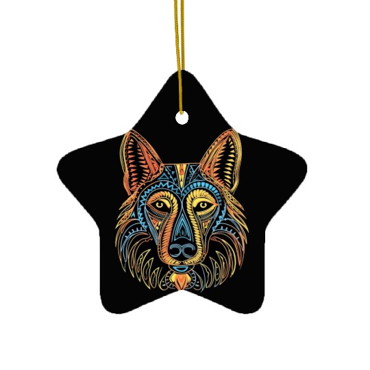 German Shepherd Funny Dog Street Art Comic Pet Ceramic Ornaments