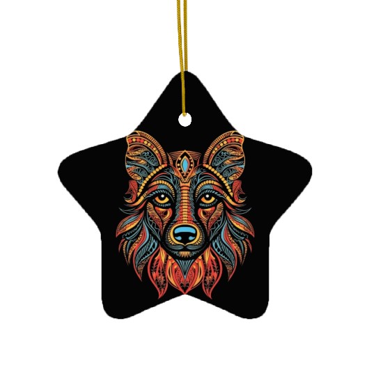 German Shepherd Funny Dog Street Art Comic Pet Ceramic Ornaments