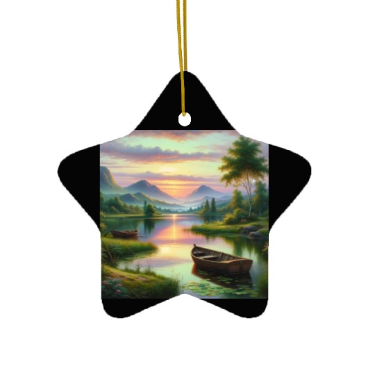 Serenity in Blossom Elegant Floral Art Ceramic Ornaments