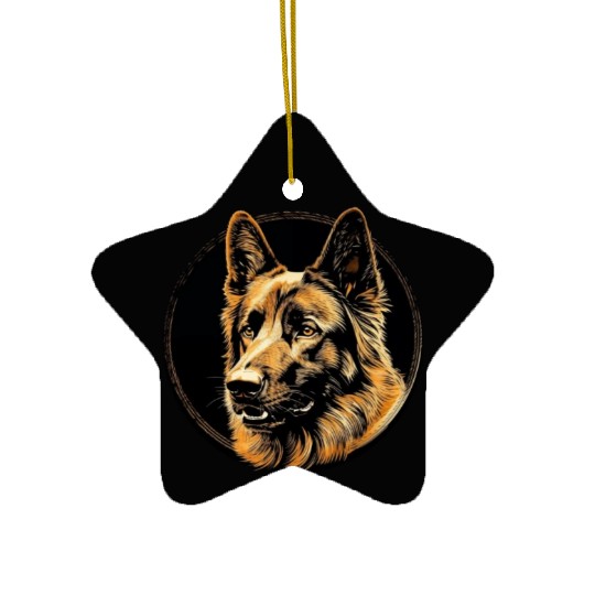 German Shepherd Funny Dog Street Art Comic Pet Ceramic Ornaments