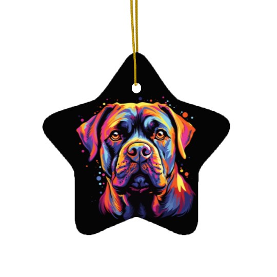 Watercolor Colorful Cane Corso Ceramic Ornaments