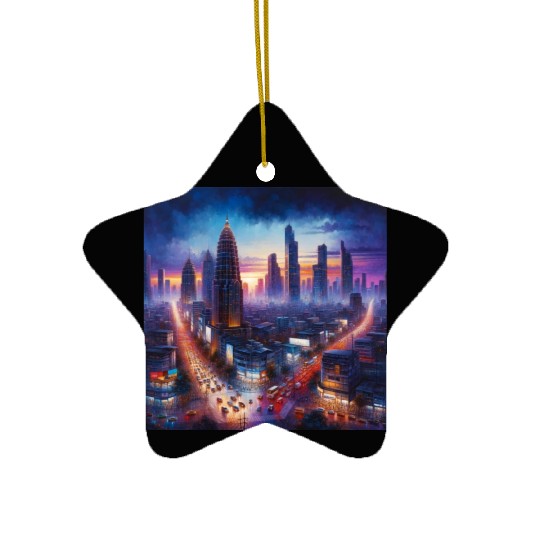 Urban Twilight Ceramic Ornaments