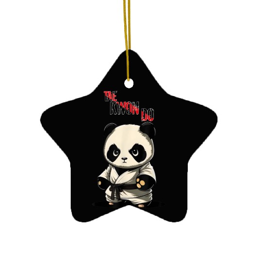 Taekwondo Panda Korean Mma Tkd Ceramic Ornaments