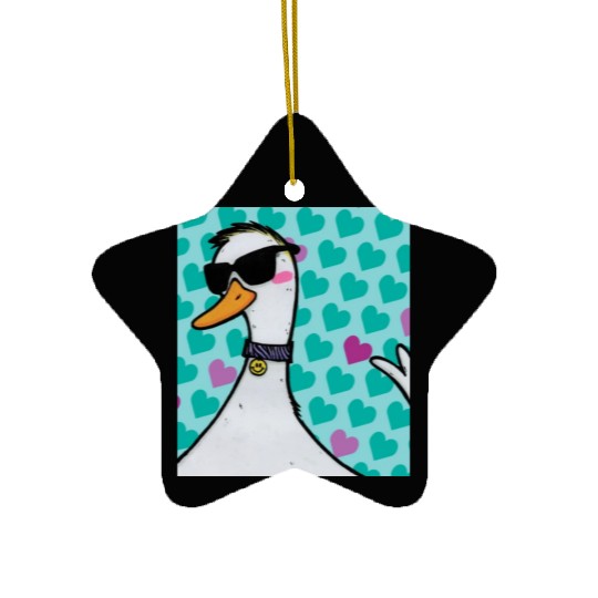 90s Raver Cartoon Duck, Party Animal, Kids Room Ceramic Ornaments