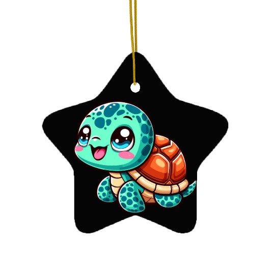 Graceful Sea Turtle Serenity Ceramic Ornaments