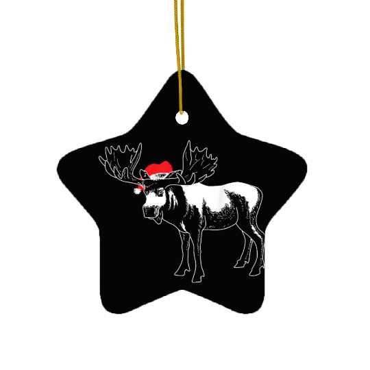 Christmas Moose X mas Deer Animal Fan Hilarious Ceramic Ornaments