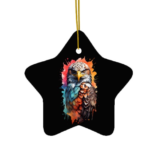 Stunningly colored bald eagle Ceramic Ornaments
