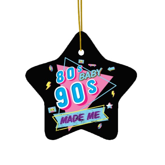 90s made me retro vibe Ceramic Ornaments