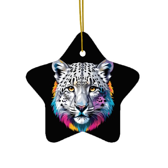 Snow Leopard Ceramic Ornaments