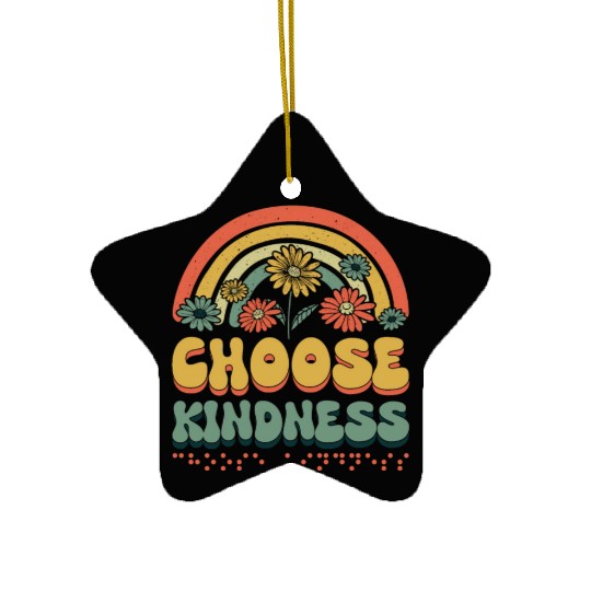 Choose Kindness Braille Alphabet Braille Language Ceramic Ornaments