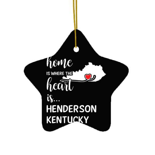 Henderson County Kentucky Is Where My Heart Is Ceramic Ornaments