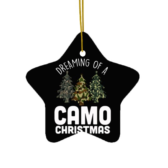 I'm Dreaming Of A Camo Christmas Camouflage Ceramic Ornaments