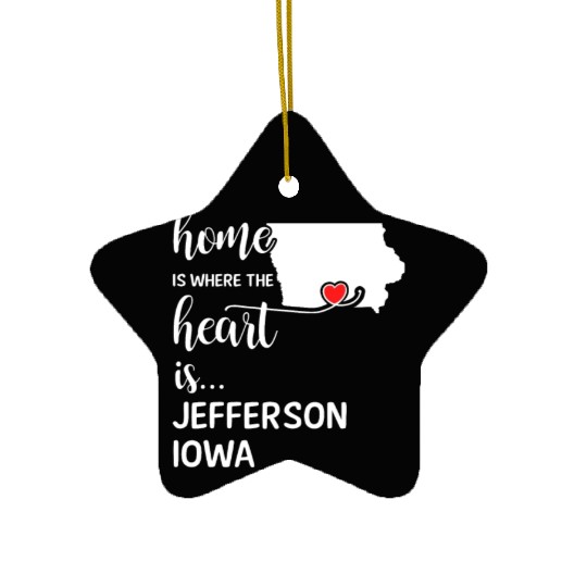 Jefferson County Iowa Is Where My Heart Is Gift Ceramic Ornaments