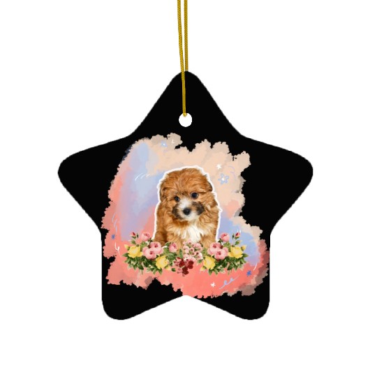 yorkie poo Ceramic Ornaments