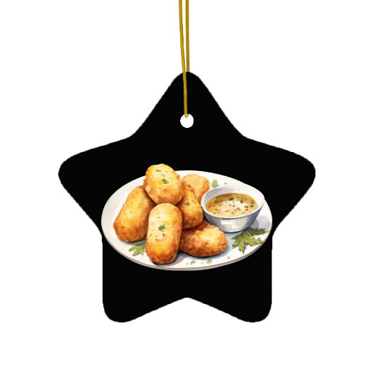 French Crispy Potato Croquettes Ceramic Ornaments