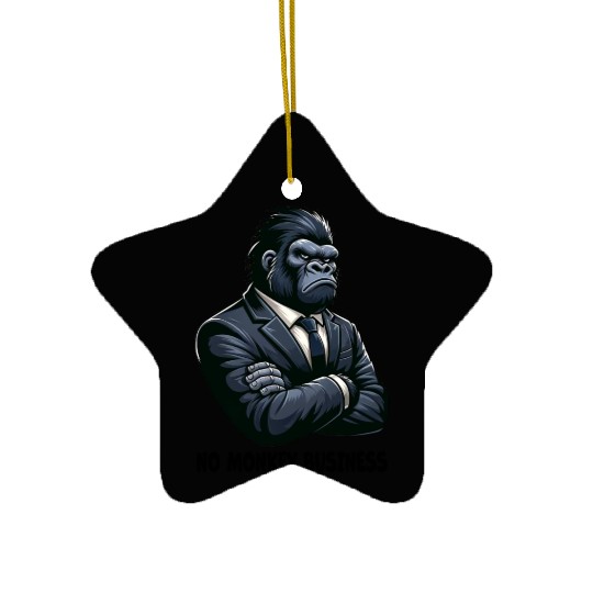 No monkey Business - Gorilla Ceramic Ornaments