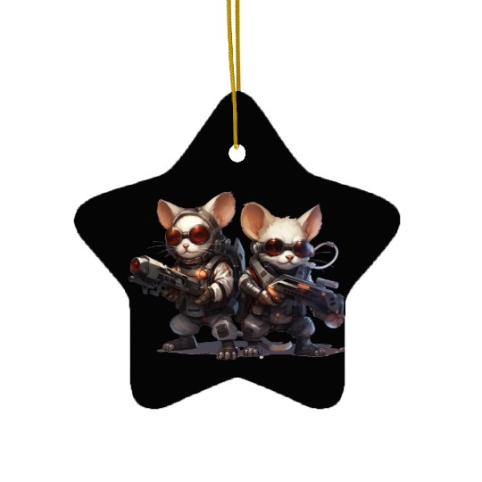 Cyberpunk Infiltrator Mice Ceramic Ornaments