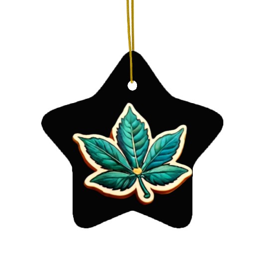 Marijuana Leaf Ceramic Ornaments