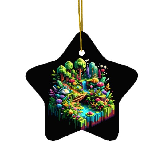 Voxel Enchanted Forest Ceramic Ornaments