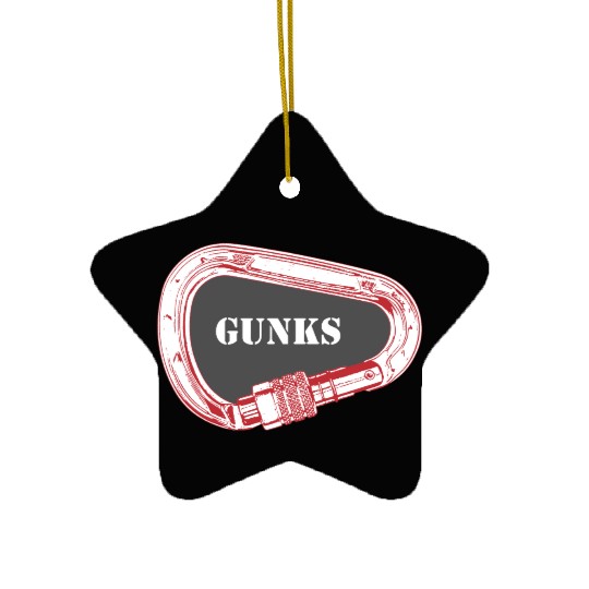 Gunks Rock Climbing Carabiner Ceramic Ornaments
