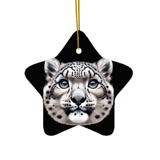 Snow Leopard Leopard White Leopard Ceramic Ornaments